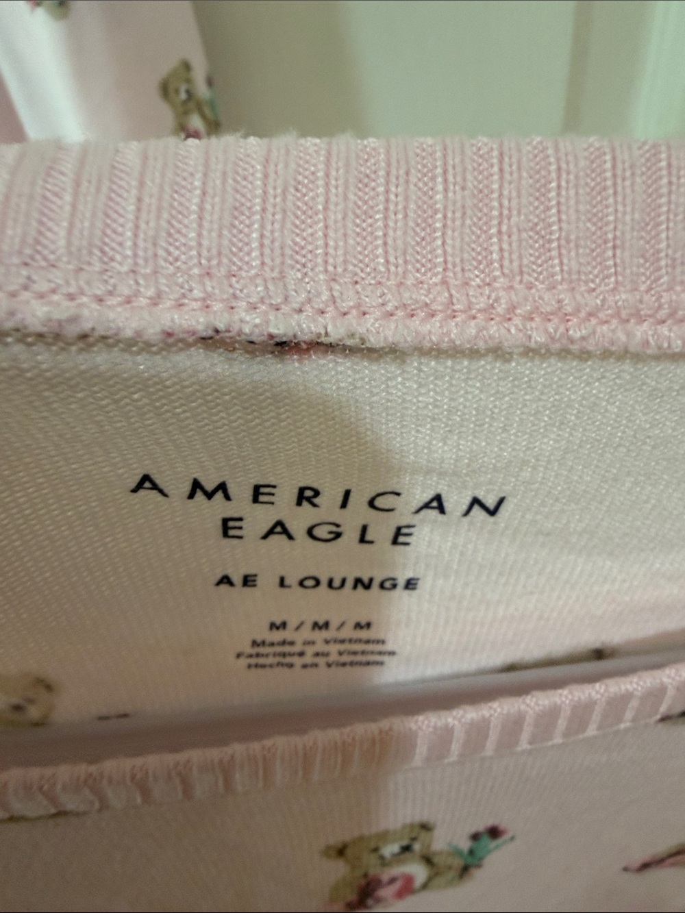 American Eagle Outfitters  Pink Bear Print Pajama Set Sz M.  SEE PICTURES Box6 - Picture 5 of 5